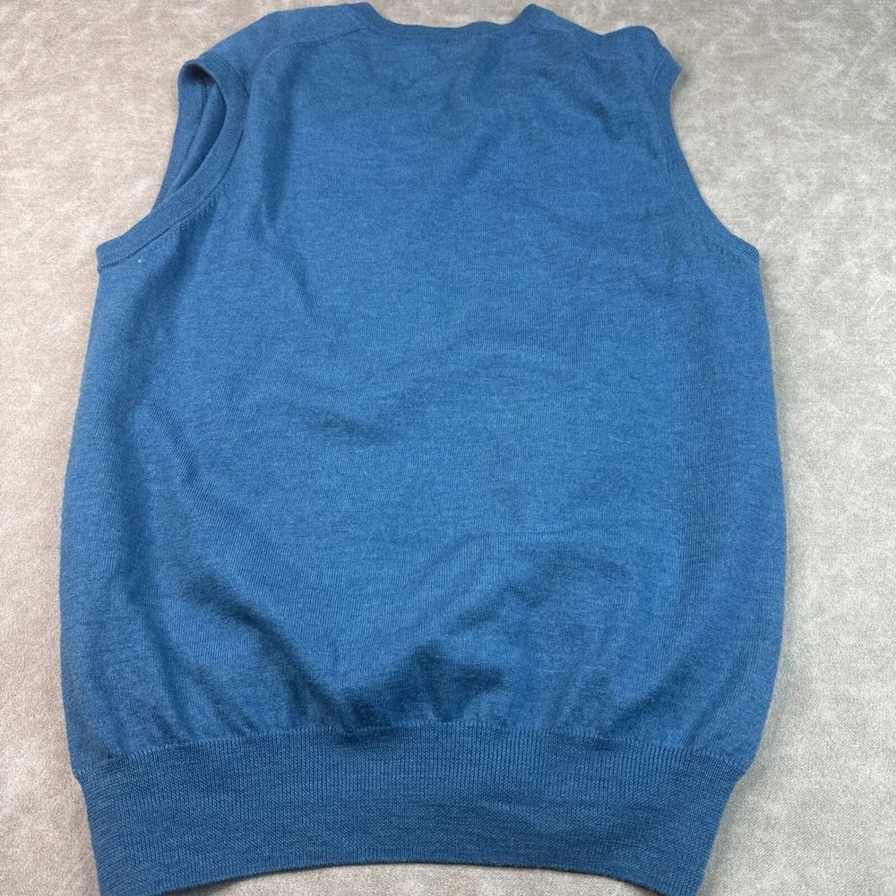 Peter Millar Golf Sweater Vest Mens‎ M Teal Merino Wool Skull Crossbones V-Neck